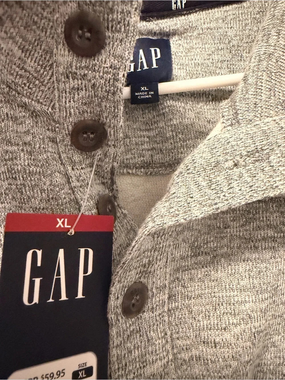 GAP Men's Light Gray Heather Mock Neck Pullover Sweater XL